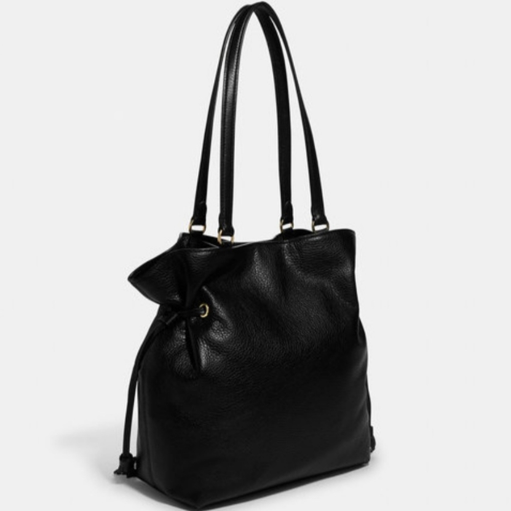 🔥NEW W/Tags COACH Andy In Black/Gold, Horse & Carriage Embossed Pebbled Leather - Picture 5 of 7